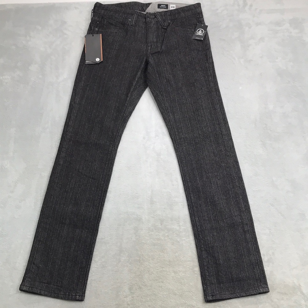 Volcom Men's Vorta Slim Straight Black Jeans Size 28 New